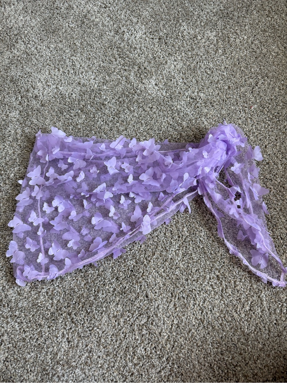 SHEIN Lavender Butterfly Mesh Swim Coverup Sarong